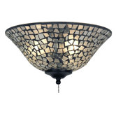 Clear and Frosted Mosaic Ceiling Fan Glass Bowl Shade