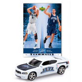 NBA Dodge Chargers Die-cast with Basketball Card - Utah Jazz