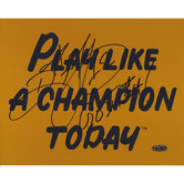 Ricky Watters Play Like A Champion Today Autographed Photograph with 'Go Irish' Inscription