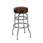 Steel Double Ring 26" Backless Metal Swivel Counter Stool