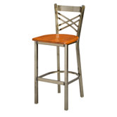 Steel X Back 30" Metal Barstool
