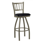 Steel Jailhouse Back Metal Swivel Counter Height Barstool