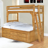Convertible Twin over Full Six Drawer Bunk Bed