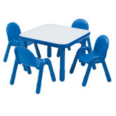 Square Baseline Preschool Table and Chair Set in Royal Blue