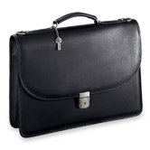 Platinum Single Gusset Flap Briefcase with Open Back