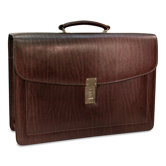 Belting Double Gusset Flap Over Briefcase with Combination Lock
