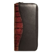 Venezia Zippered Clutch in Black / Brown
