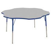 60" Flower Shaped Adjustable Activity Table in Gray