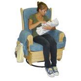 Glider Rocker with Metal Swivel Base
