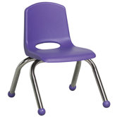 10" Plastic Stack Chair with Chrome Legs
