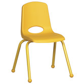 16" Plastic Stack Chair with Matching Painted Legs