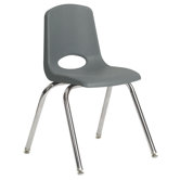 18" Plastic Stack Chair with Chrome Legs