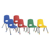 12" Plastic Stack Chair with Chrome Legs (Set of 6)