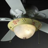 Kid's Room Two Light Bowl Ceiling Fan Light Kit