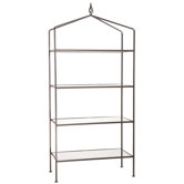 Basketweave 4-Tier Double Width Standing Shelf