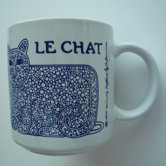 Vintage French 11 oz. Chat (Cat) Mug