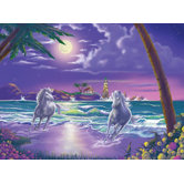 Seaside Stallions Cardboard Jigsaw Puzzle