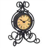 Black Wrought Iron Table Clock