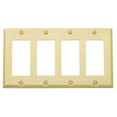 Classic Square Bevel Design Quad GFCI Switch Plate