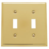 Classic Square Bevel Design Double Toggle Switch Plate