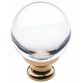 Satin Crystal Cabinet Knob in Polished Chrome