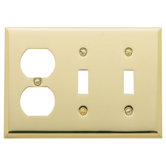 Classic Square Bevel Design Switch Plate in Polished Brass
