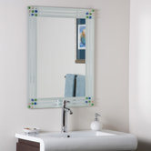 Square Bejeweled Frameless Mirror