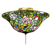 3 Light Tiffany Rosebush Flush Mount