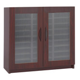 Literature Organiser with Doors Compartments in Mahogany