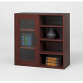 Apres Modular Storage Single Door Cabinet with Open Shelves in Mahogany