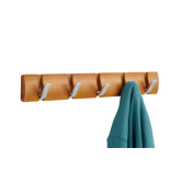 Flip Out Wood Coat Rack 5 Hook in Cherry
