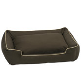 Organic Lounge Dog Bed in Stone
