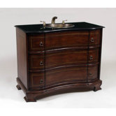 Vanity with Brushed Antique Gold Sink in Medium Brown