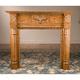 Fireplace Surround with Urn Design in Medium Brown