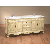 72.5" Double Vanity Sink in Distressed Antique Ivory