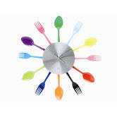 Wanduhr "Silverware Utensils" in Bunt