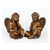 Two Piece Cherub Statue Set in Golden