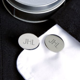 Oval Cuff Links in Silver