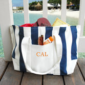 Striped Canvas Tote Bag