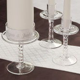Clear Glass Pedestal Unity Stands (Set of 3)