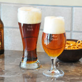 Custom His and Her Pilsner Glass Set