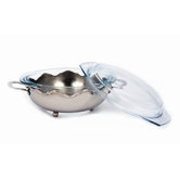Nickel Crown Round Server with 2 Qt. Covered Baker