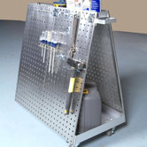 Stainless Steel LocBoard Anodized Aluminum Frame Stainless Steel Tool Cart with LocHook Asst