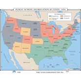 U.S. History Wall Maps - Public School Segregation by State