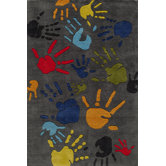 Lil Mo Whimsy Grey Finger Paint Kids Rug