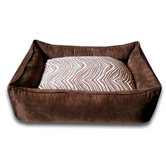 Lounge Dog Bed in Chocolate Brown Zebra
