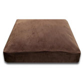 Rectangle Bed with Easy-Wash Cover in Chocolate Suede