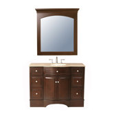 Lotus 48" Bathroom Vanity Set in Dark Brown with Marble Top