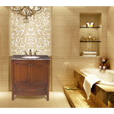 32" Single Bathroom Vanity in Dark Wood