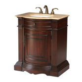 Catherine 30" Bathroom Vanity in Polished Cherry Red with Marble Top